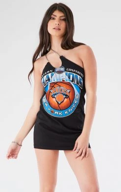 FURST OF A KIND VINTAGE ONE SHOULDER DOUBLE CHAIN STRAP DRESS VINTAGE CHAINS