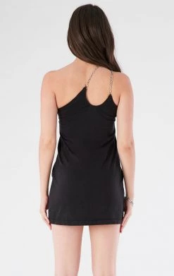 FURST OF A KIND VINTAGE ONE SHOULDER DOUBLE CHAIN STRAP DRESS VINTAGE CHAINS