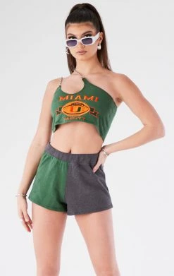 FURST OF A KIND VINTAGE CHAINS VINTAGE ONE SHOULDER DOUBLE CHAIN SHORT SET