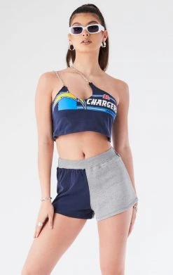 FURST OF A KIND VINTAGE ONE SHOULDER DOUBLE CHAIN SHORT SET VINTAGE CHAINS