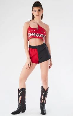 FURST OF A KIND VINTAGE ONE SHOULDER DOUBLE CHAIN SHORT SET VINTAGE CHAINS