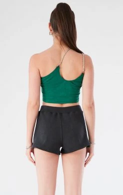 FURST OF A KIND VINTAGE ONE SHOULDER DOUBLE CHAIN SHORT SET