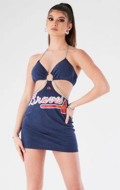 FURST OF A KIND VINTAGE CUT OUT CHAIN HALTER DRESS