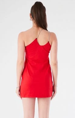 FURST OF A KIND VINTAGE ONE SHOULDER DOUBLE CHAIN STRAP DRESS VINTAGE CHAINS