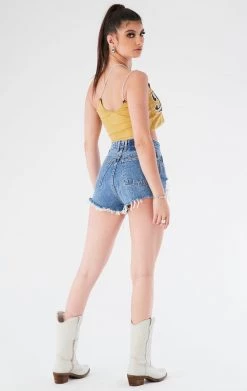 FURST OF A KIND VINTAGE CHAINS VINTAGE ONE SHOULDER DOUBLE RHINESTONE STRAP TANK