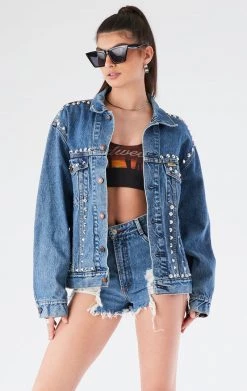 FURST OF A KIND VINTAGE STAR STUD DENIM JACKET FESTIVAL