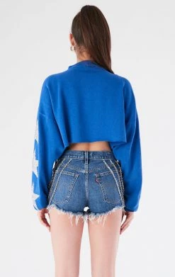 FURST OF A KIND VINTAGE STAR PATCH CROPPED SWEATSHIRT VINTAGE COLLEGE