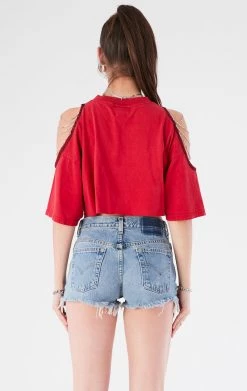 FURST OF A KIND VINTAGE SHOULDER CUT OUT CHAIN TEE