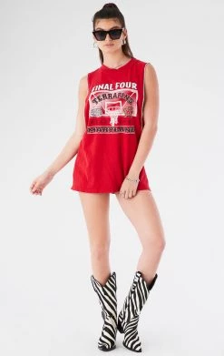 FURST OF A KIND VINTAGE RHINESTONE TRIM SLEEVELESS TEE