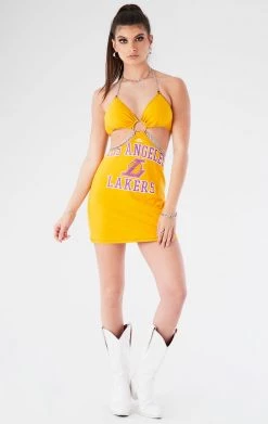 FURST OF A KIND VINTAGE CHAINS VINTAGE CUT OUT CHAIN HALTER DRESS