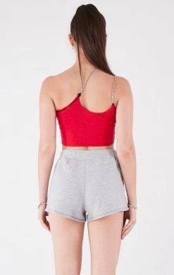 FURST OF A KIND VINTAGE ONE SHOULDER DOUBLE CHAIN SHORT SET