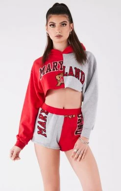 FURST OF A KIND VINTAGE SPLICED HOODIE AND SHORT SET VINTAGE COLLEGE