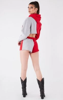 FURST OF A KIND VINTAGE SPLICED HOODIE AND SHORT SET VINTAGE COLLEGE 7 FURST OF A KIND VINTAGE SPLICED HOODIE AND SHORT SET VINTAGE COLLEGE