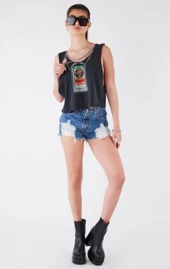 FURST OF A KIND VINTAGE CHAINS VINTAGE CHAIN OVERLAY CUTOUT BACK SLEEVELESS TEE