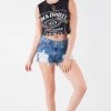 FURST OF A KIND VINTAGE CURVED SAFETY PIN CROPPED SLEEVELESS TEE