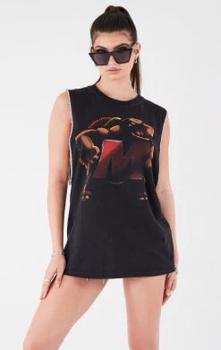 FURST OF A KIND VINTAGE COLLEGE VINTAGE RHINESTONE TRIM SLEEVELESS TEE