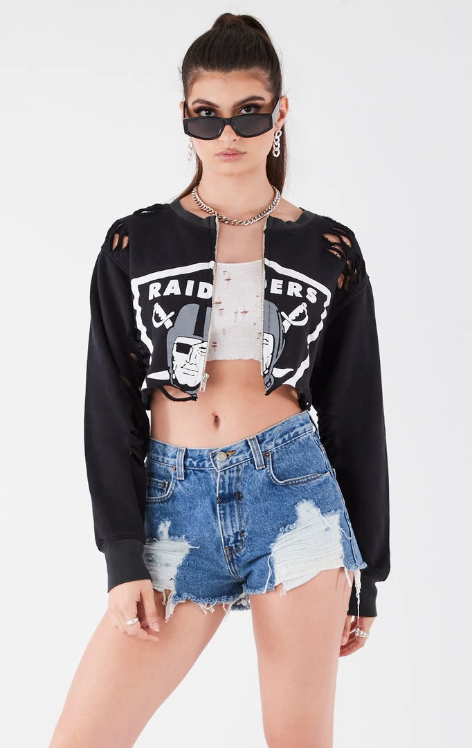 FURST OF A KIND VINTAGE ZIP CROPPED SWEATSHIRT VINTAGE NFL 3 FURST OF A KIND VINTAGE ZIP CROPPED SWEATSHIRT VINTAGE NFL