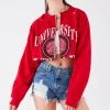 FURST OF A KIND VINTAGE ZIP CROPPED SWEATSHIRT VINTAGE COLLEGE