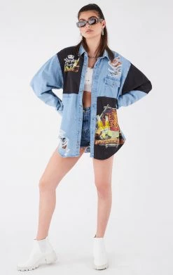 FURST OF A KIND VINTAGE PATCHWORK CHAMBRAY VINTAGE DRINKS