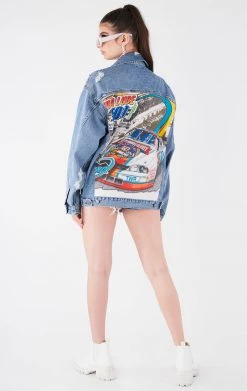 FURST OF A KIND VINTAGE DENIM JACKETS VINTAGE GRAPHIC BACK INSERT DENIM JACKET