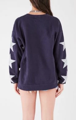 FURST OF A KIND VINTAGE SILVER STAR PATCH SWEATSHIRT VINTAGE STARS