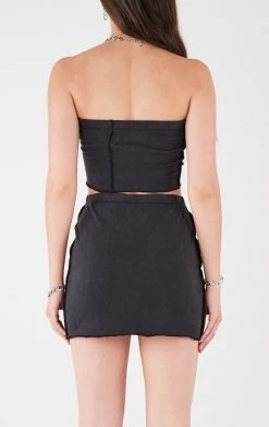 FURST OF A KIND VINTAGE SPLICED TUBE TOP AND SKIRT SET
