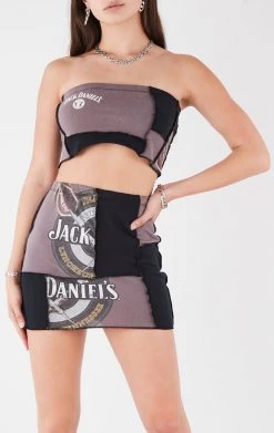 FURST OF A KIND VINTAGE SPLICED TUBE TOP AND SKIRT SET