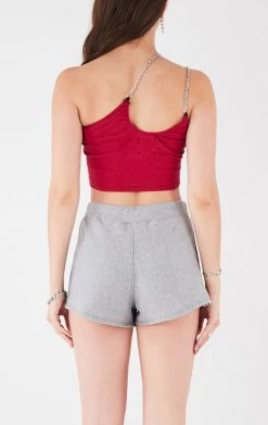 FURST OF A KIND VINTAGE ONE SHOULDER DOUBLE CHAIN SHORT SET