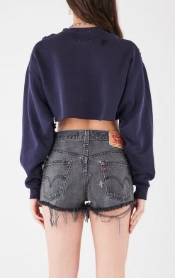 FURST OF A KIND VINTAGE COLLEGE VINTAGE ZIP CROPPED SWEATSHIRT