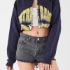 FURST OF A KIND VINTAGE COLLEGE VINTAGE ZIP CROPPED SWEATSHIRT