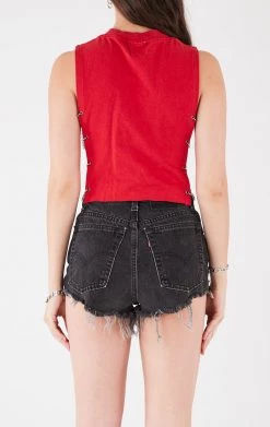 FURST OF A KIND VINTAGE CHAIN SIDE SLEEVELESS CROPPED TEE