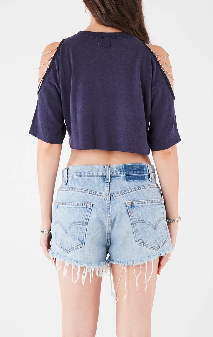 FURST OF A KIND VINTAGE SHOULDER CUT OUT CHAIN TEE VINTAGE CHAINS 4 FURST OF A KIND VINTAGE SHOULDER CUT OUT CHAIN TEE VINTAGE CHAINS