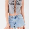 FURST OF A KIND VINTAGE CHAIN LACE UP SLEEVELESS TEE