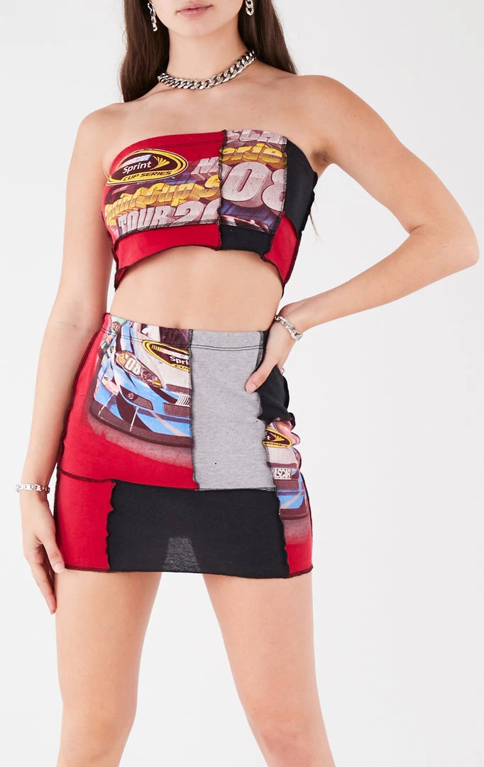 FURST OF A KIND REWORKED SETS VINTAGE SPLICED TUBE TOP AND SKIRT SET 3 FURST OF A KIND REWORKED SETS VINTAGE SPLICED TUBE TOP AND SKIRT SET