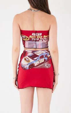 FURST OF A KIND REWORKED SETS VINTAGE SPLICED TUBE TOP AND SKIRT SET