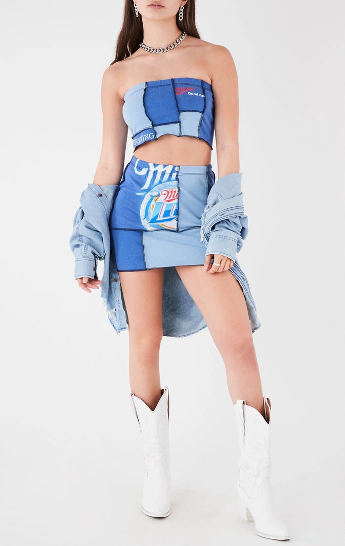 FURST OF A KIND VINTAGE SPLICED TUBE TOP AND SKIRT SET VINTAGE DRINKS 3 FURST OF A KIND VINTAGE SPLICED TUBE TOP AND SKIRT SET VINTAGE DRINKS