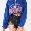 FURST OF A KIND VINTAGE NFL VINTAGE ZIP CROPPED SWEATSHIRT