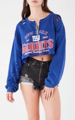FURST OF A KIND VINTAGE NFL VINTAGE ZIP CROPPED SWEATSHIRT