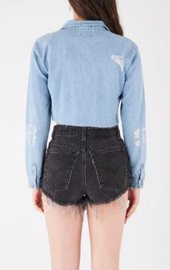 FURST OF A KIND VINTAGE COLLEGE VINTAGE TEE PANEL CHAMBRAY