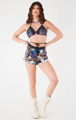 FURST OF A KIND VINTAGE BRA WRAP TOP AND SHORT SET