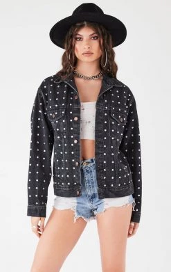 FURST OF A KIND VINTAGE ALLOVER RHINESTONE DENIM JACKET
