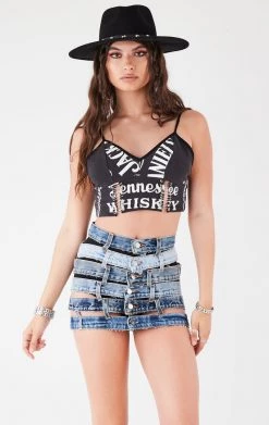 FURST OF A KIND VINTAGE DOUBLE PIN FRONT CROPPED TANK FESTIVAL