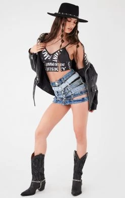 FURST OF A KIND VINTAGE DOUBLE PIN FRONT CROPPED TANK FESTIVAL