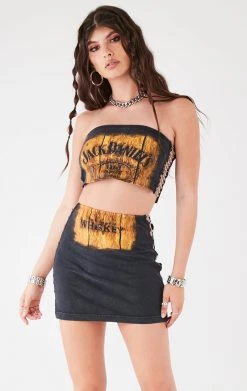 FURST OF A KIND VINTAGE CHAIN LADDER TUBE TOP AND SKIRT SET FESTIVAL