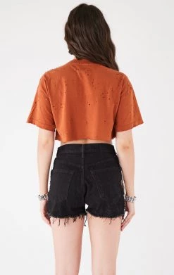 FURST OF A KIND VINTAGE PINS VINTAGE CUT OUT PIN AND STUD CROPPED TEE