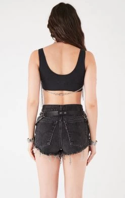FURST OF A KIND VINTAGE CROPPED TANK WITH BODY CHAIN FESTIVAL