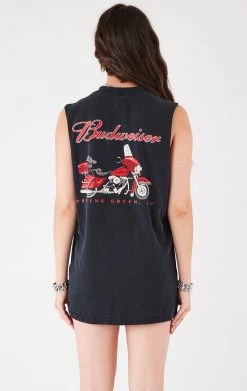 FURST OF A KIND VINTAGE CURVED SAFETY PIN SLEEVELESS TEE