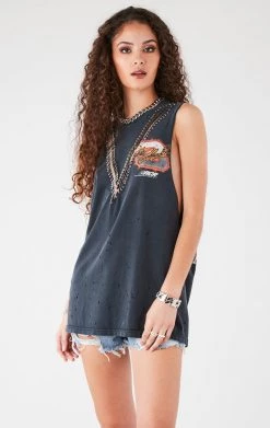 FURST OF A KIND FESTIVAL VINTAGE V SAFETY PIN SLEEVELESS TEE