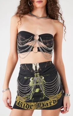 FURST OF A KIND VINTAGE WATERFALL CHAIN TUBE TOP AND SKIRT SET