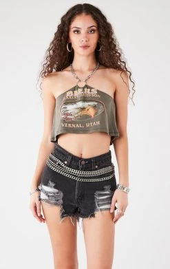 FURST OF A KIND VINTAGE CHAIN HALTER TOP